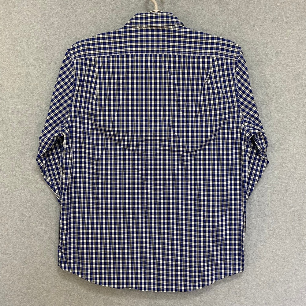 LL BEAN Men's Large Regular Blue Plaid Long Sleeve 100% Cotton Button Down Shirt - Picture 2 of 7
